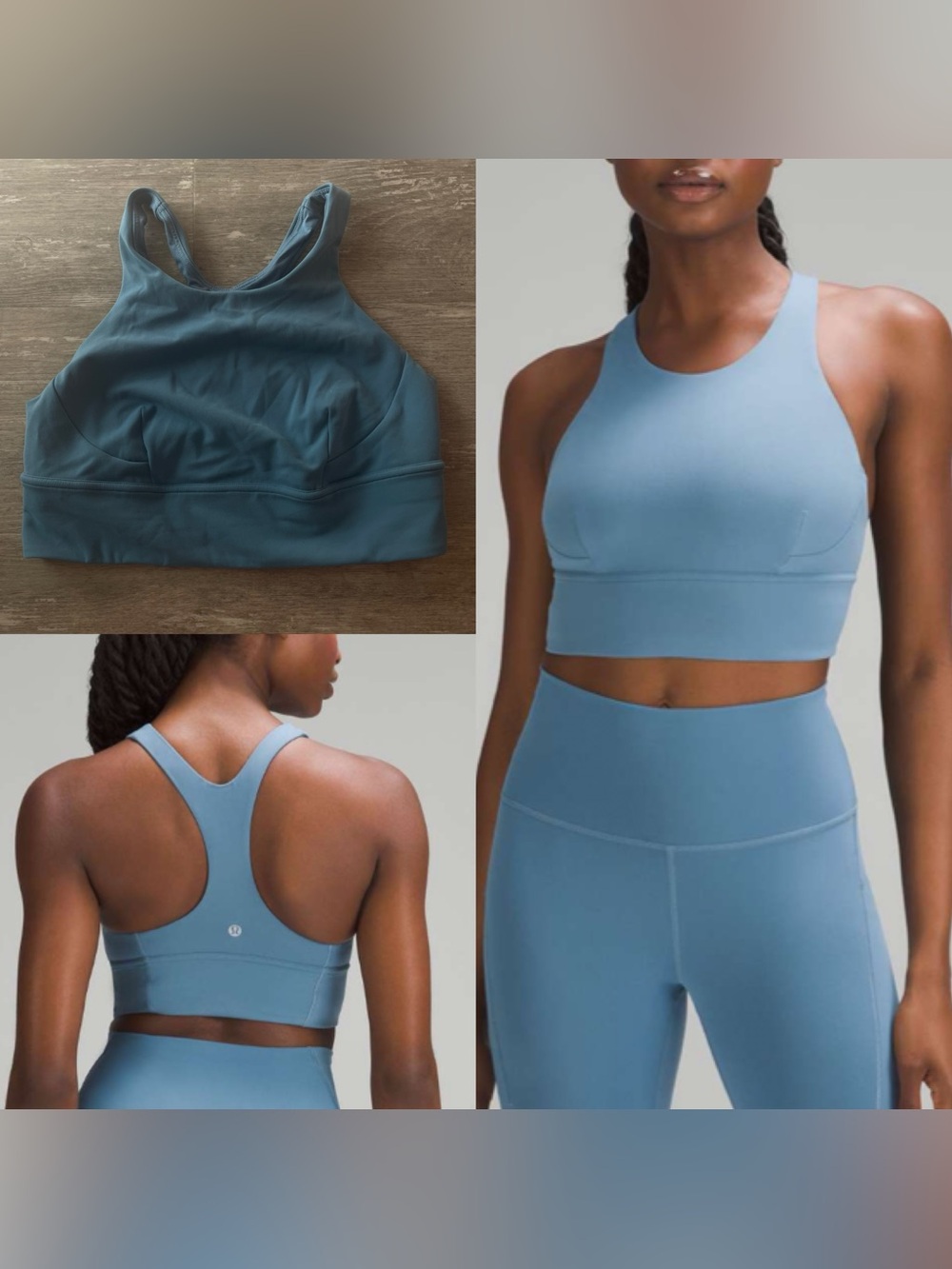 Lululemon Wunder Train Longline Bra C/D Cup Utility Blue Sz 10 EUC racerback